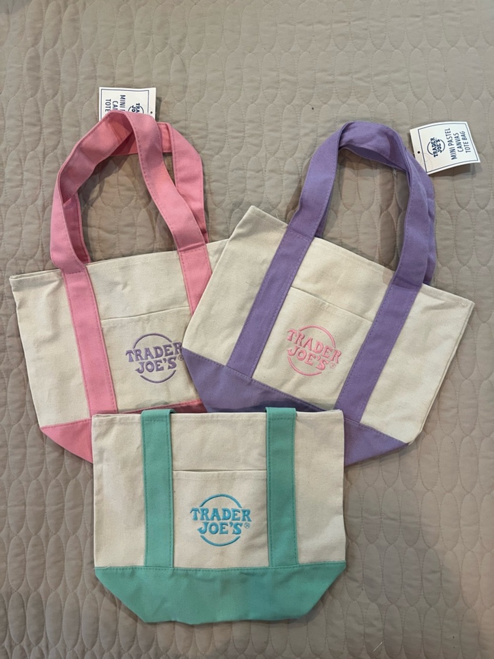 Trio of Trader Joe’s Mini Tote Bags